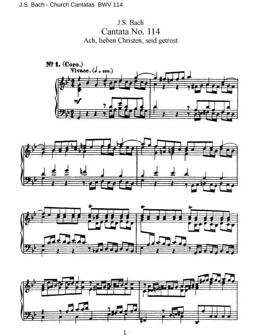First page of Ach, lieben Christen, seid getrost