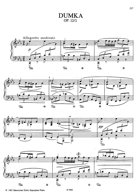 First page of Dumka and Furiant