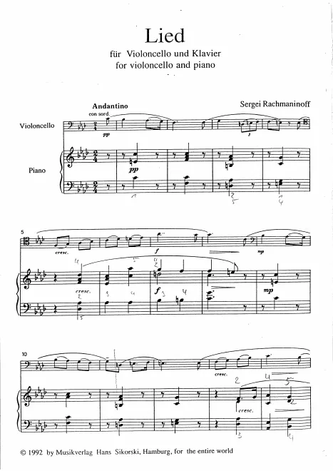 First page of Lied