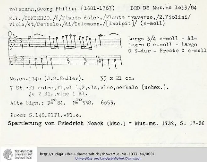 First page of Concerto for Recorder and Flute