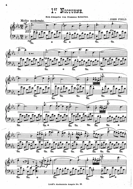 First page of Nocturne in E-flat major