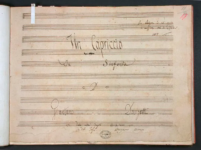 First page of Un capriccio in sinfonia