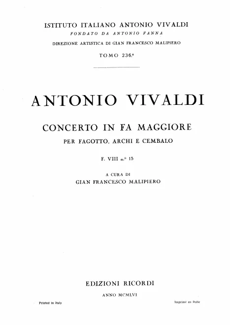 First page of Bassoon Concerto in F major