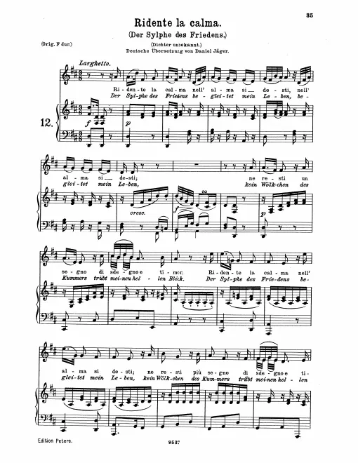 First page of Ridente la calma