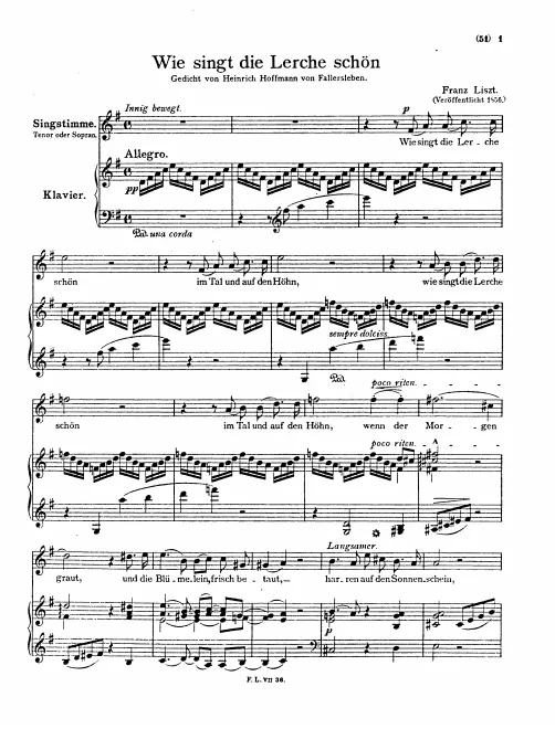 First page of Wie singt die Lerche schön