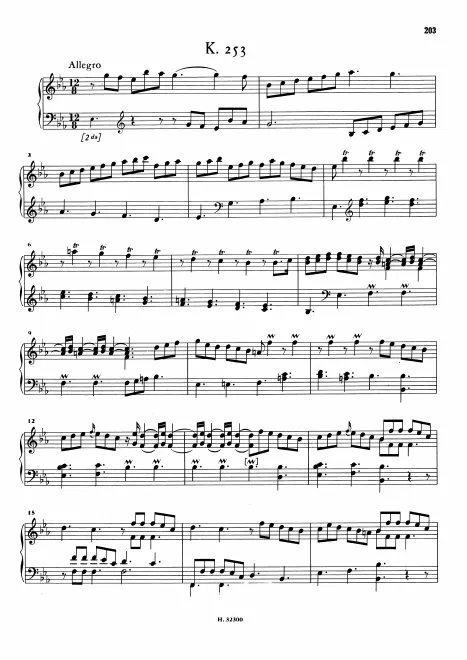 First page of Keyboard Sonata in E-flat major