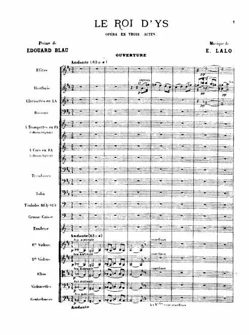 First page of Le roi d’Ys