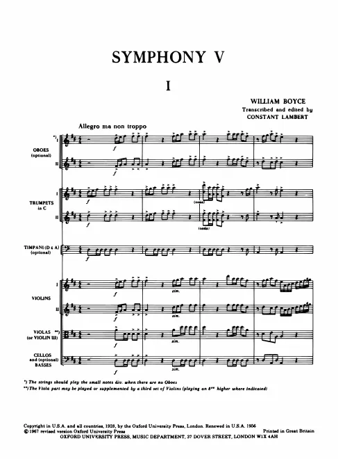 First page of Symphony No.5 in D major