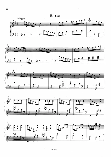 First page of Keyboard Sonata in B-flat major