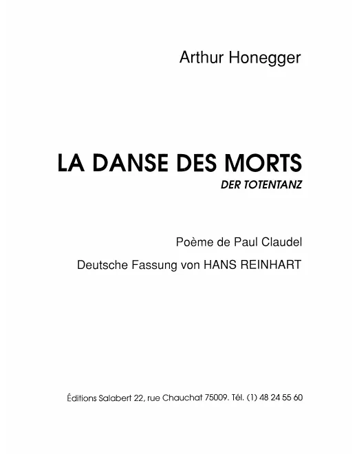 First page of La danse des morts