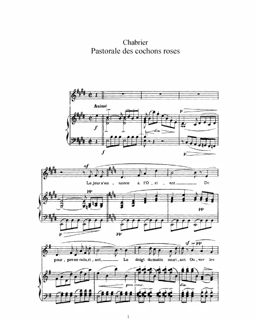 First page of Pastorale des cochons roses