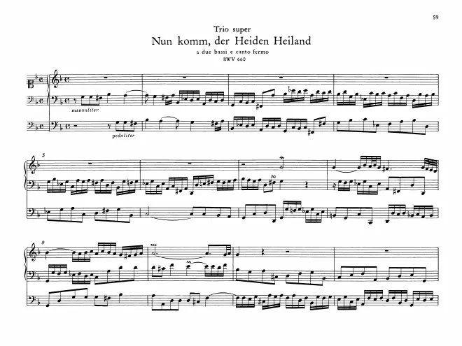 First page of Trio super 'Nun komm der Heiden Heiland'