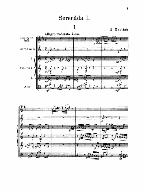 First page of Serenade No.1