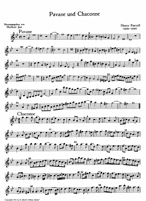 First page of Pavane and Chaconne in G minor