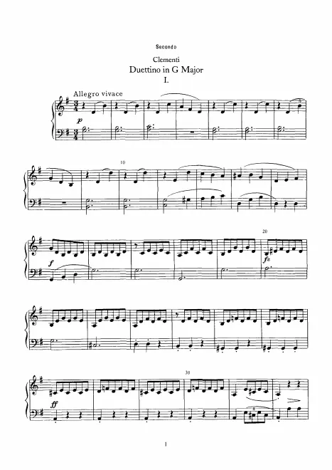 First page of Duettino in G major