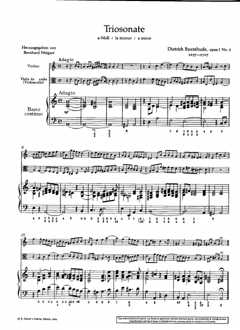 First page of Trio Sonata in A minor