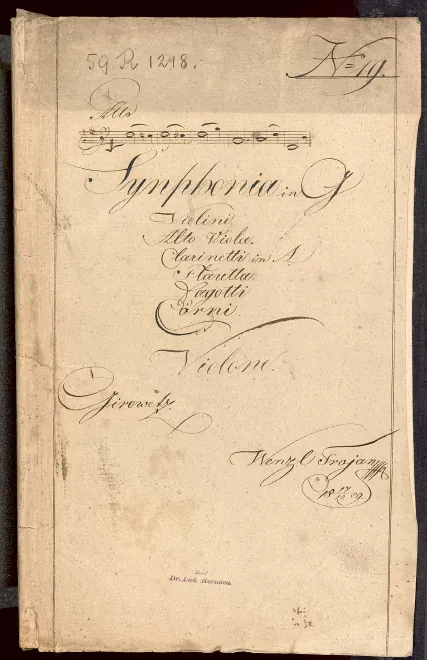 First page of Symphony in G major, Hob.I:G3