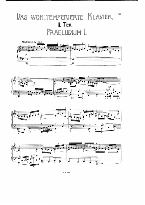 First page of Prelude and Fugue in C major