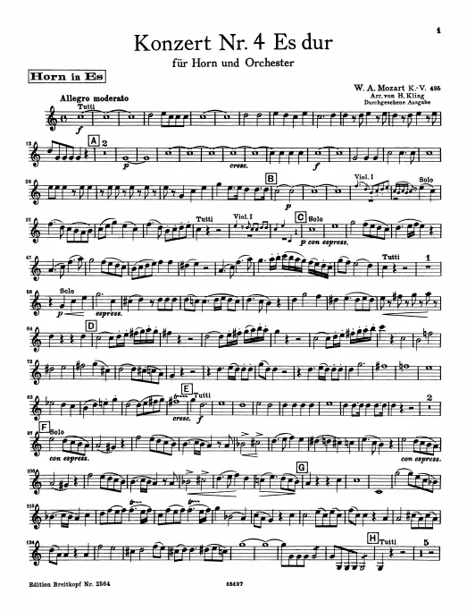 First page of Horn Concerto