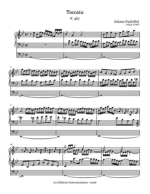 First page of Toccata in G minor