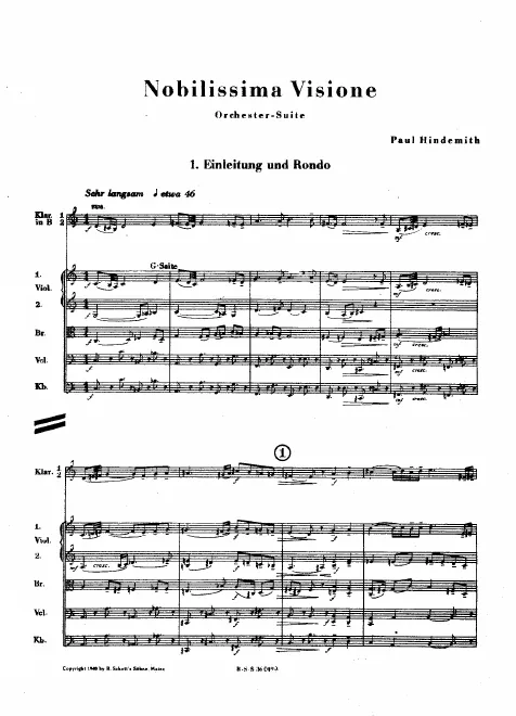 First page of Orchester-Suite „Nobilissima Visione“