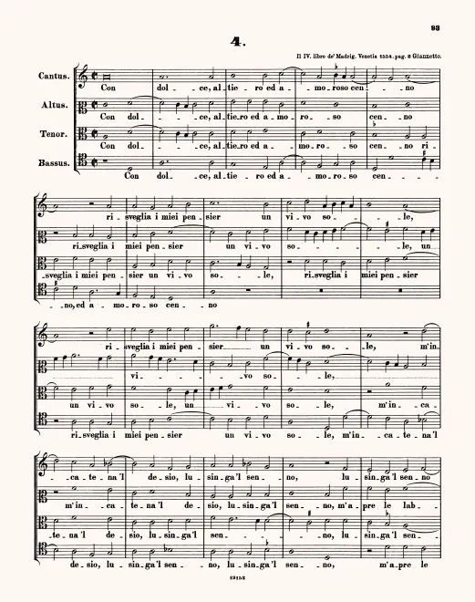 First page of Con dolce, altiero ed amoroso cenno