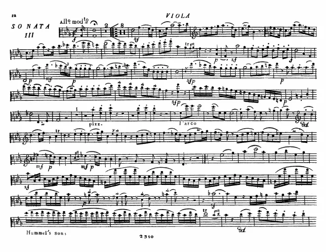 First page of Viola Sonata in E-flat major