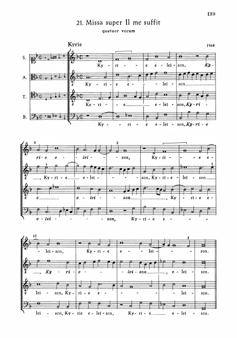 First page of Missa super Il me suffit