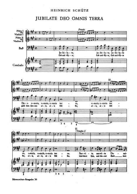 First page of Jubilate Deo omnis terra