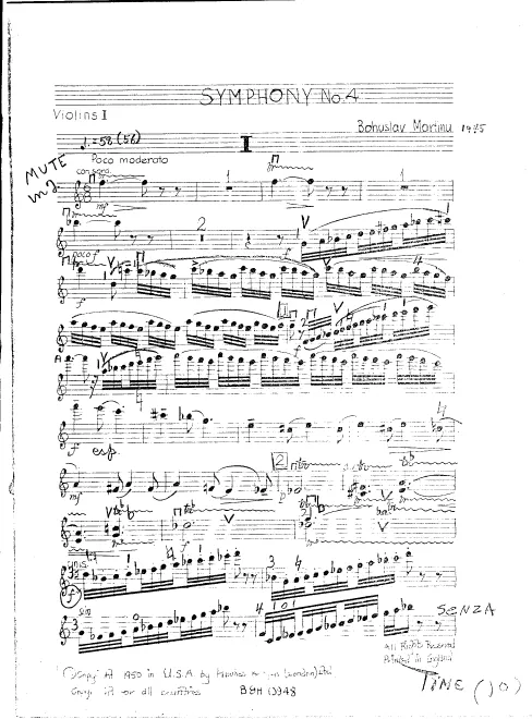 First page of Symphony No.4