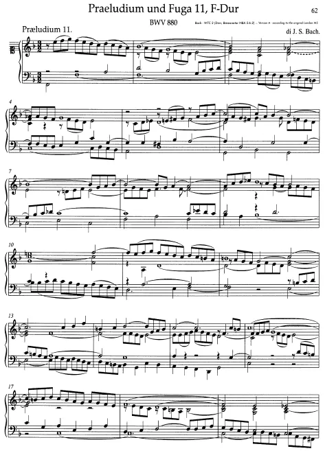 First page of Prelude and Fugue in F major