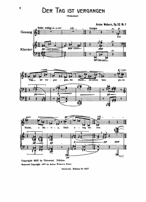 First page of 4 Lieder für Singstimme und Klavier