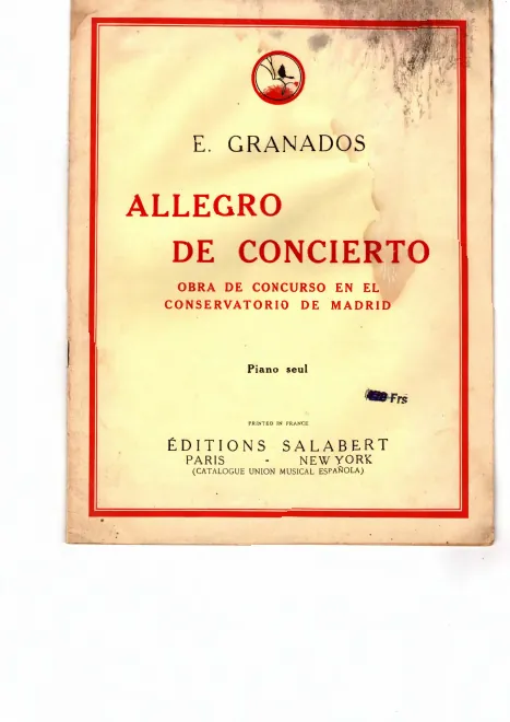 First page of Allegro de Concierto