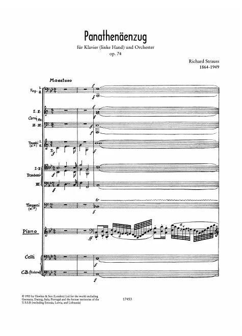 First page of Panathenäenzug, ‘symphonische Etüden in Form einer Passacaglia’