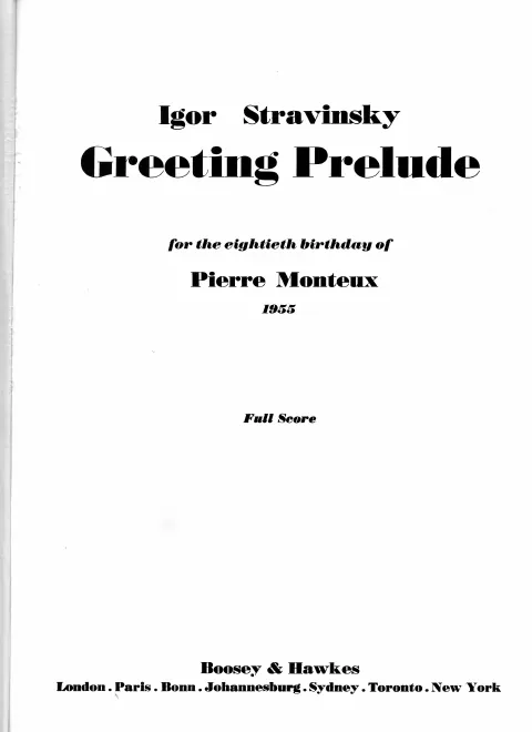 First page of Greeting Prelude
