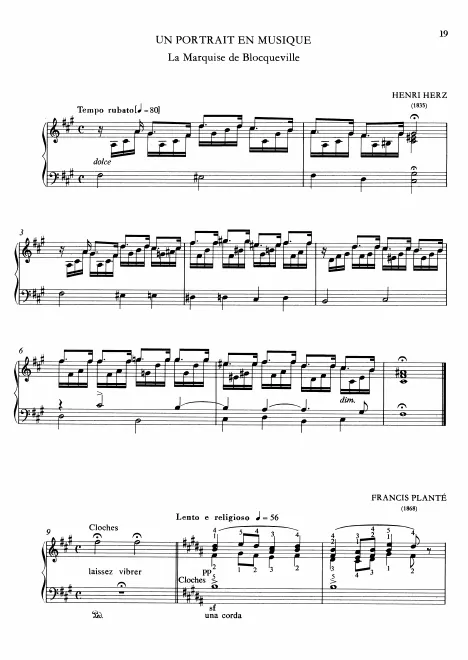 First page of Un portrait en musique, S.190