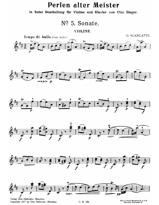 First page of Keyboard Sonata in D major