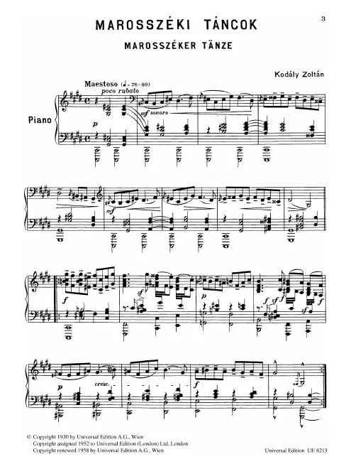 First page of Marosszéki táncok