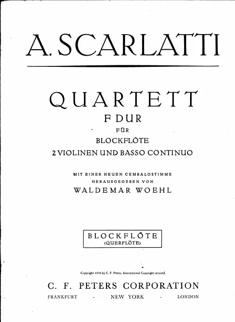 First page of Recorder Concerto in F major