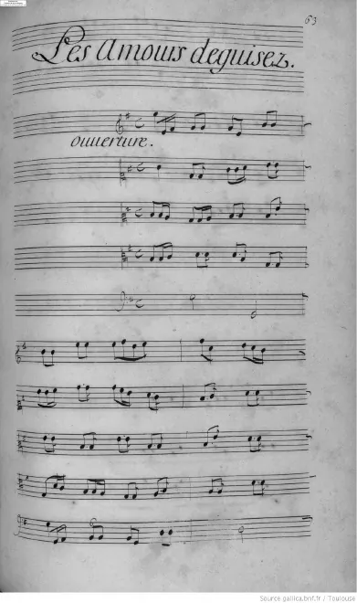 First page of Les amours déguisés