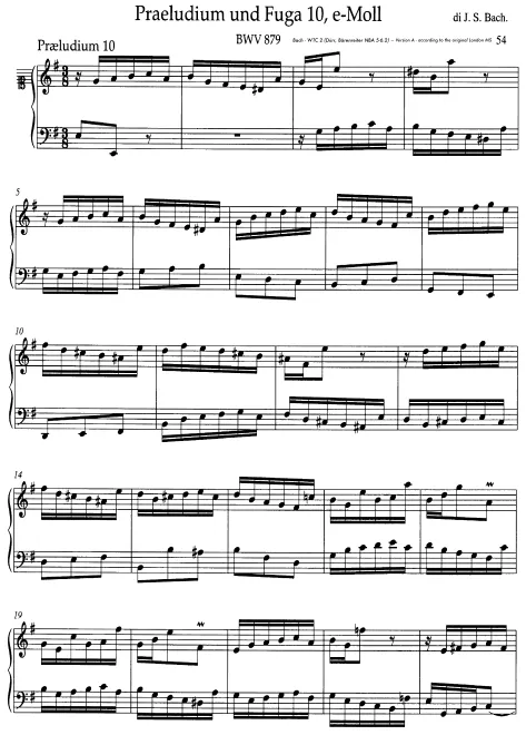 First page of Prelude and Fugue in E minor