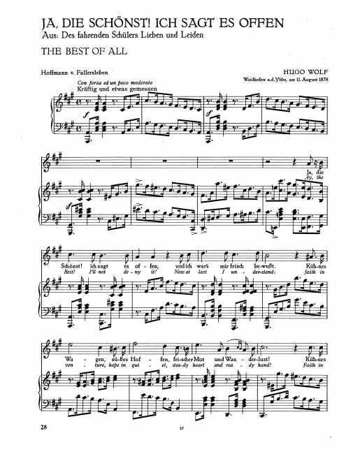 First page of Ja, die Schönst