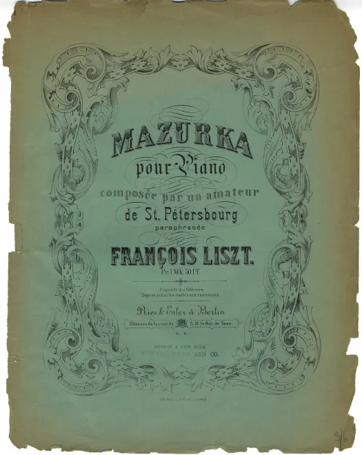 First page of Mazurka pour piano composeé par un amateur de St Pétersbourg