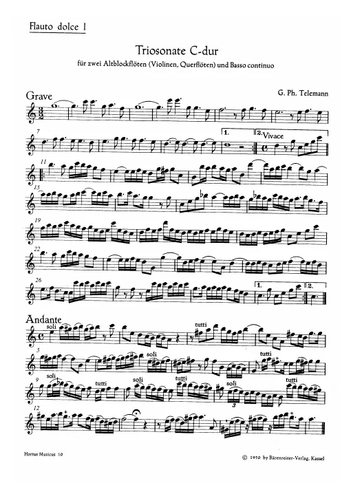 First page of Trio Sonata