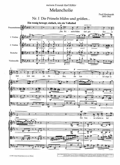 First page of Melancholie