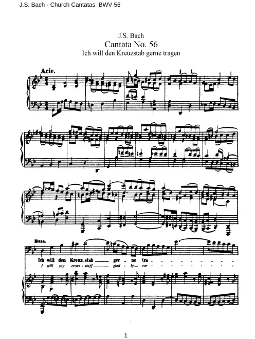 First page of Ich will den Kreuzstab gerne tragen