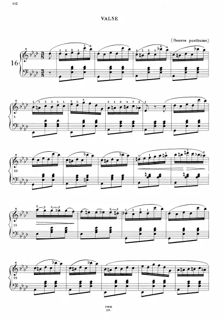 First page of Waltz in A-flat major