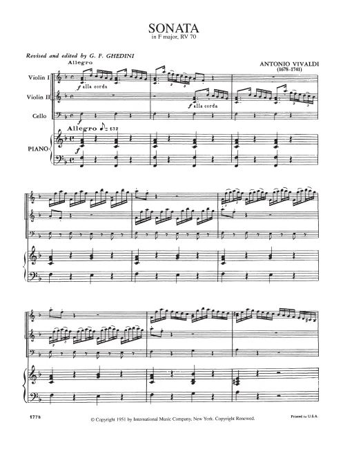 First page of Trio Sonata in F major