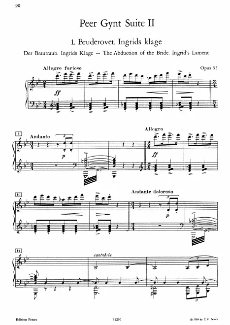 First page of Peer Gynt Suite No.2