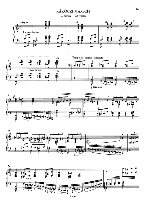 First page of Hungarian Rhapsody No.15